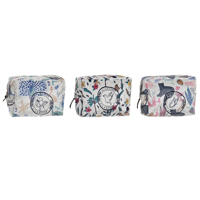 Trousse de toilette DKD Home Decor Multicouleur Tropical (20 x 8 x 14 cm) (3 Unités)