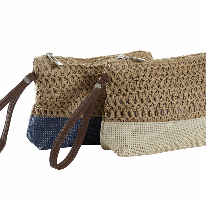 Trousse de toilette DKD Home Decor Fibre Jaune Bleu Blanc Rouge Beige 20 x 5 x 15 cm (4 Pièces)