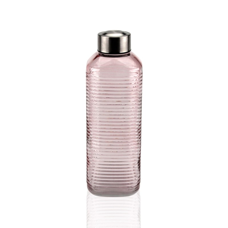 Bouteille d'eau Versa Rose verre Aluminium 1 L 8