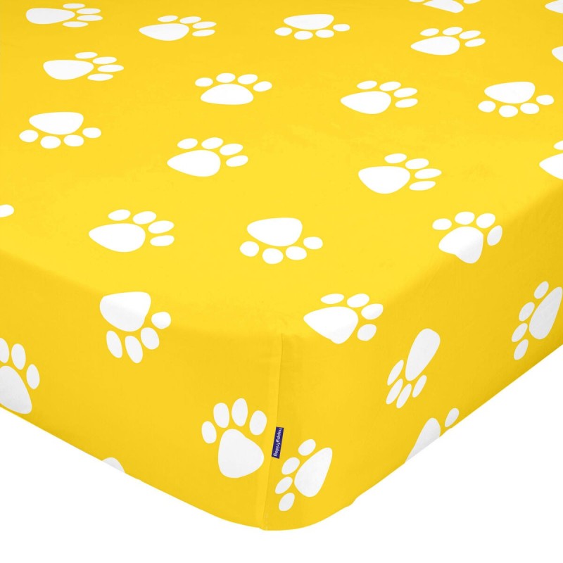 Drap housse HappyFriday MR FOX Jaune Multicouleur 60 x 120 x 14 cm