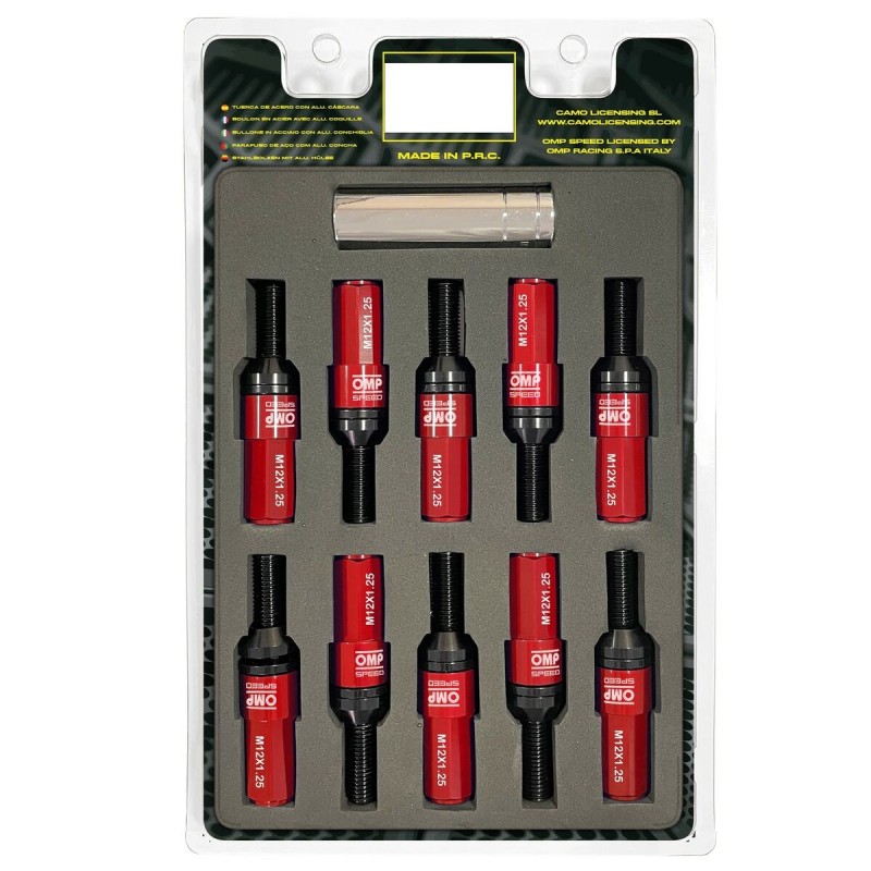 Kit de vissage OMP OMPS09971206 28 mm Rouge M12 x 1