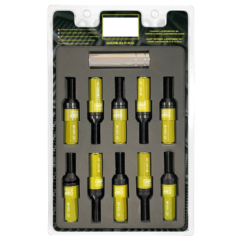 Kit de vissage OMP OMPS09971409 28 mm Jaune M14 x 1