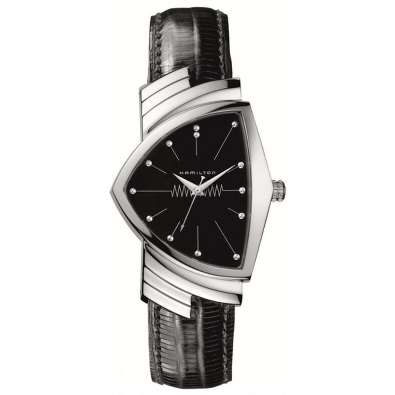 Montre Homme Hamilton VENTURA SS BLACK DIAL - BLACK LEATHER STRAP