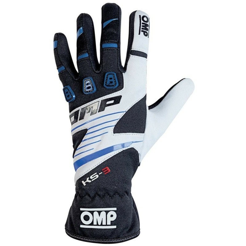 Gants de karting OMP KS-3 Bleu Blanc Noir L