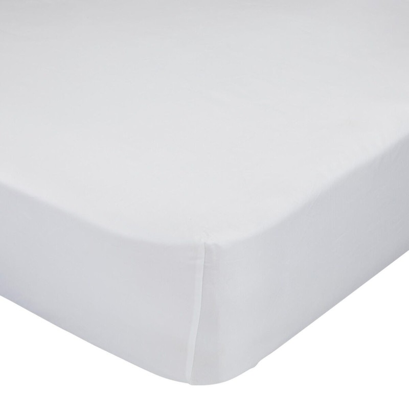 Drap housse HappyFriday Basic Blanc 180 x 200 x 32 cm