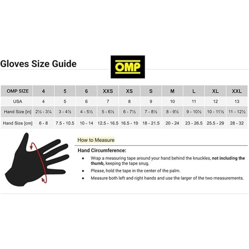 Gants OMP OMPKB0-2751-A01-071-XXS XXS