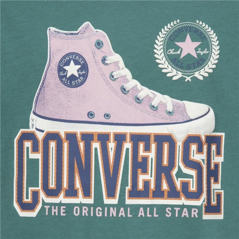 T shirt à manches courtes Enfant Converse Script Sneaker Gfx Sse Cyan