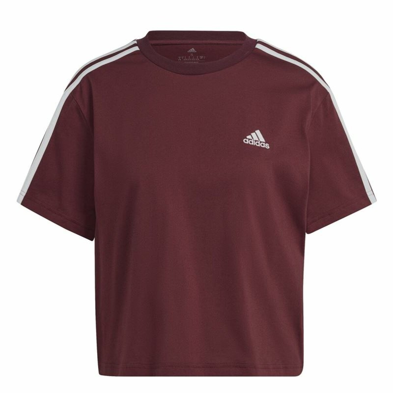 T-shirt à manches courtes femme Adidas 3S Cr Marron