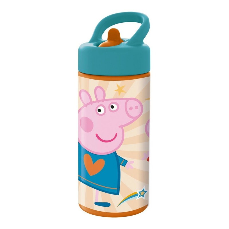 Bouteille d'eau Peppa Pig Having fun Rose PVC 410 ml