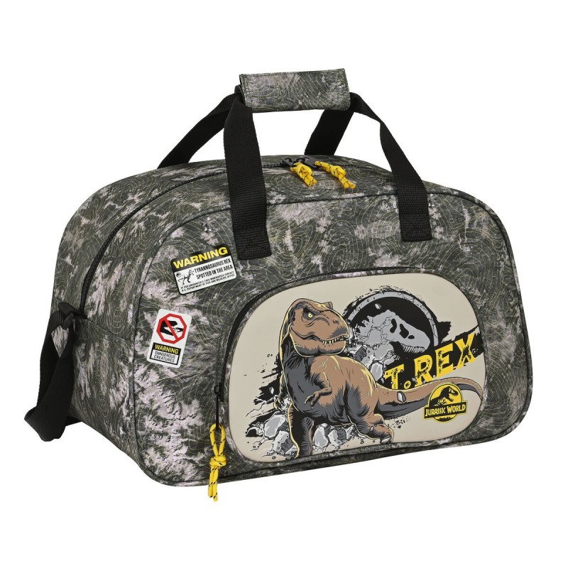 Sac de sport Jurassic World Warning Gris 40 x 24 x 23 cm