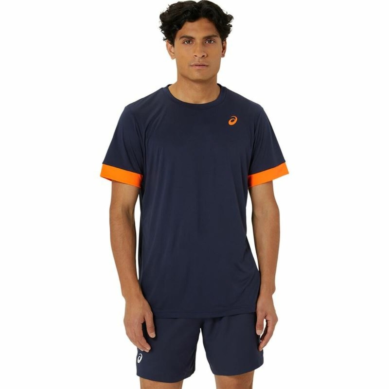 Maillot de Corps de Sport à Manches Coupe Asics Court Ss Top Bleu Blue marine Tennis