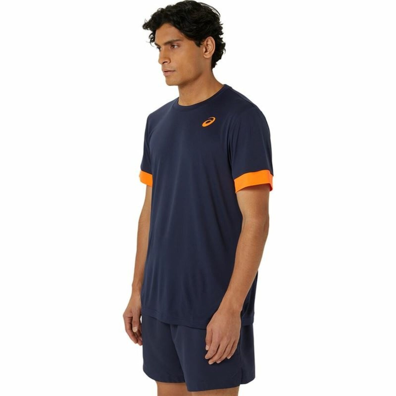 Maillot de Corps de Sport à Manches Coupe Asics Court Ss Top Bleu Blue marine Tennis