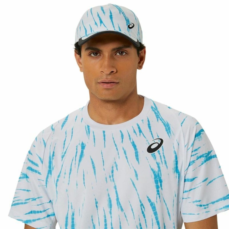 Maillot de Corps de Sport à Manches Coupe Asics Game Ss Top Blanc Bleu clair Tennis