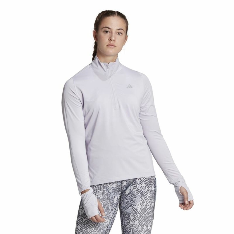 Tee-shirt Manches Longues Femme Adidas Fast 1/2 Zip Lila Lavande