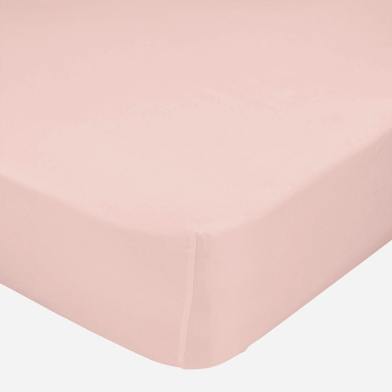 Drap housse HappyFriday BASIC Rose clair 160 x 200 x 32 cm