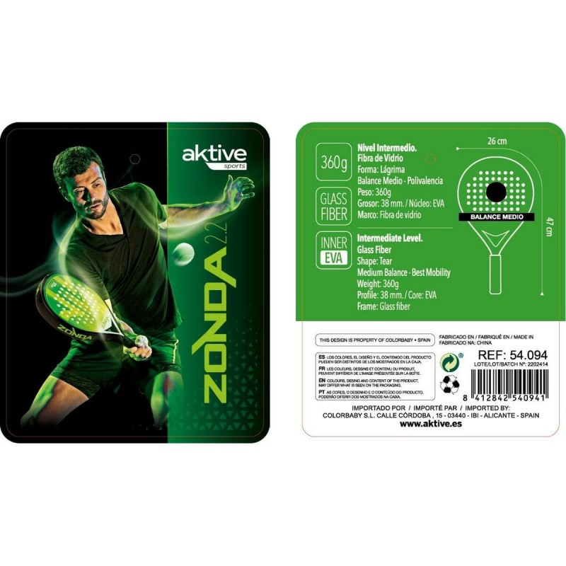 raquette de squash Aktive Noir/Vert (4 Unités)