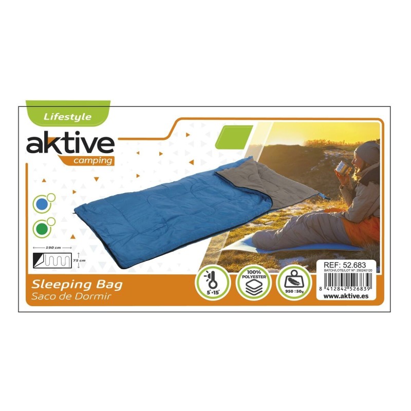 Sac de Couchage Aktive 1 Cape 190 x 2,5 x 75 cm (4 Unités)