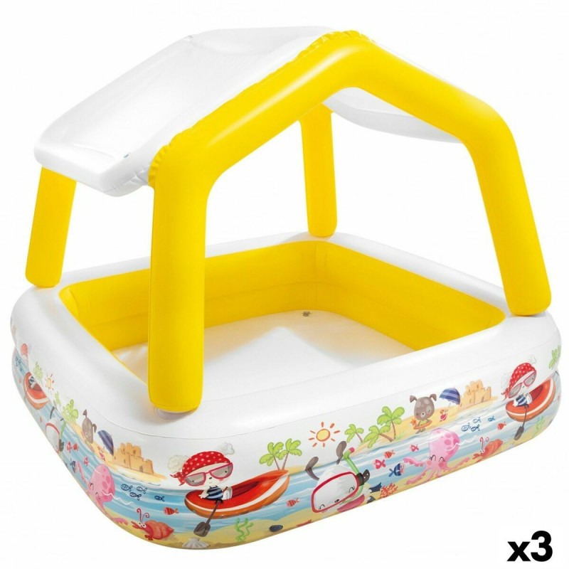 Pataugeoire gonflable pour enfants Intex Auvent 295 L 157 x 122 x 157 cm (3 Unités)