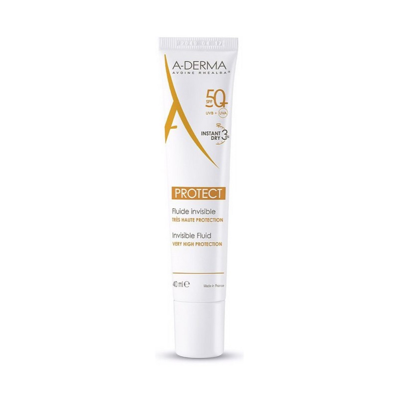 Écran solaire visage A-Derma Protect Fluide Invisible Spf 50 40 ml