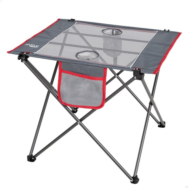 Table Piable Aktive Camping Gris 62 x 50 x 50 cm (2 Unités)