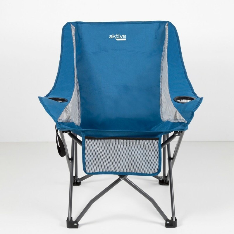 Chaise de camping pliante Aktive Bleu 48 x 86 x 50 cm (2 Unités)