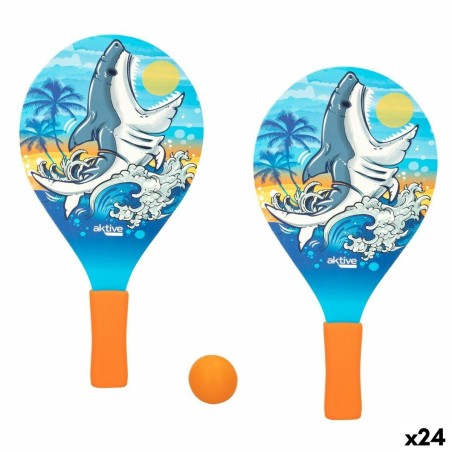 Raquettes de Plage avec Balle Aktive Requin 19