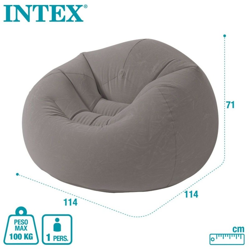 Fauteuil gonflable Intex Gris 107 x 69 x 104 cm (6 Unités)