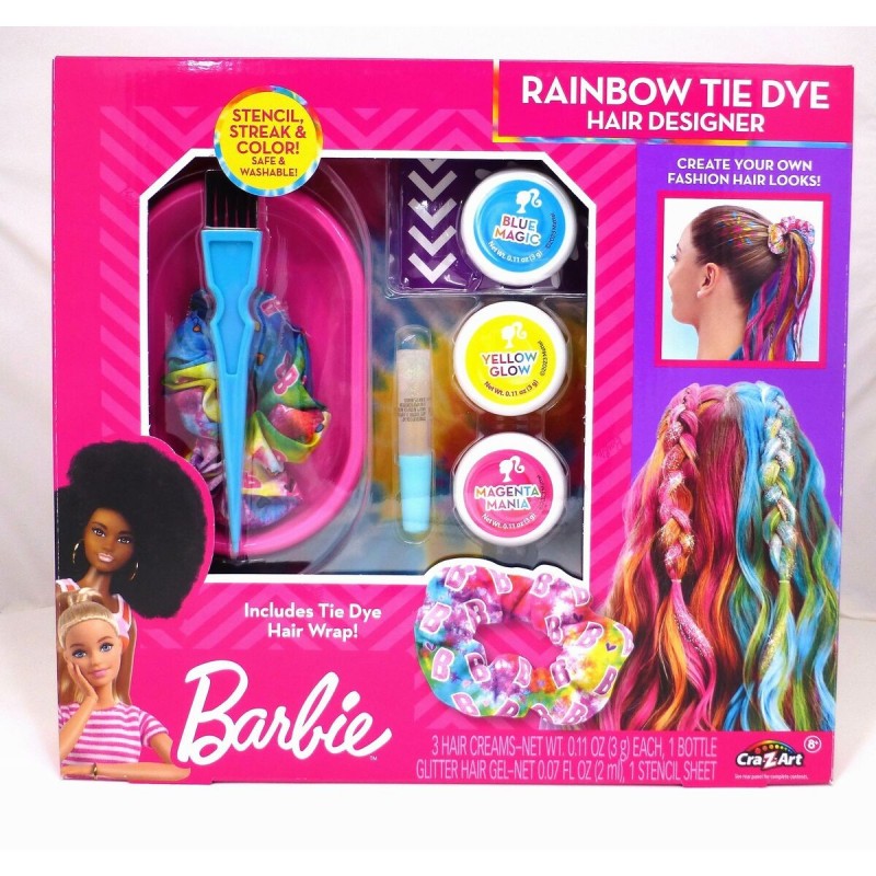 Assortiment pour cheveux Barbie Rainbow Tie 15,5 x 10,5 x 2,5 cm Cheveux avec Mèches Multicouleur