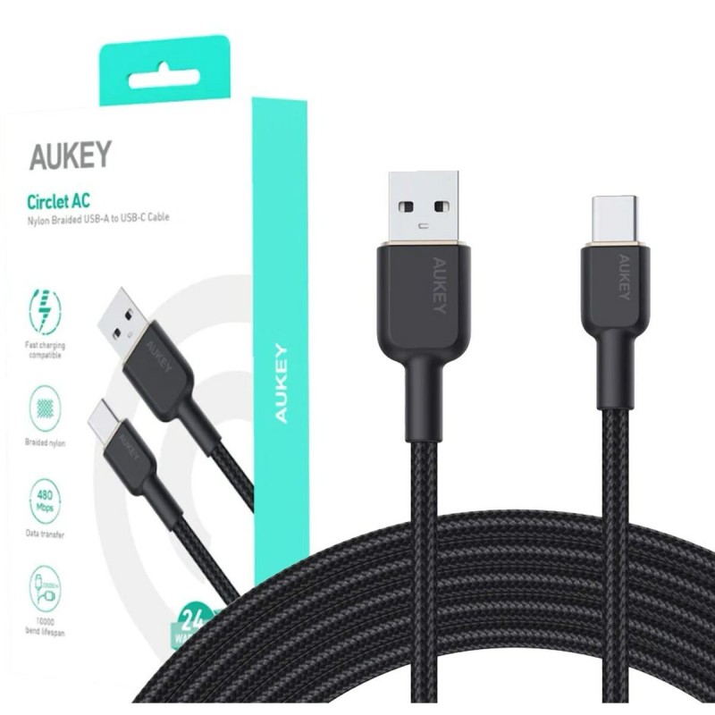 Câble USB-C vers USB Aukey CB-NAC2 Noir 1