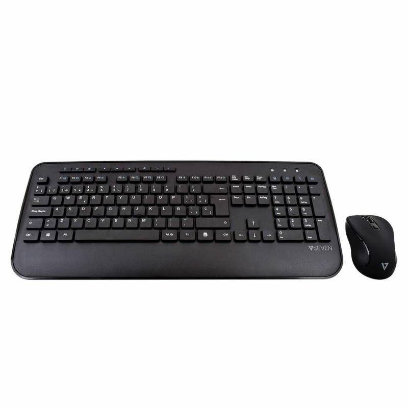 clavier et souris V7 CKW300 Noir Espagnol Espagnol Qwerty