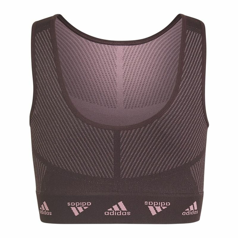 Soutien-gorge de Sport Adidas  Aeroknit Seamless Bordeaux Rouge foncé