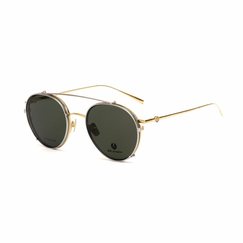 Monture de Lunettes + Lunettes de Soleil Belstaff JAGGED-CLIP-ON-DORADO-GRIS Ø 53 mm Clip On