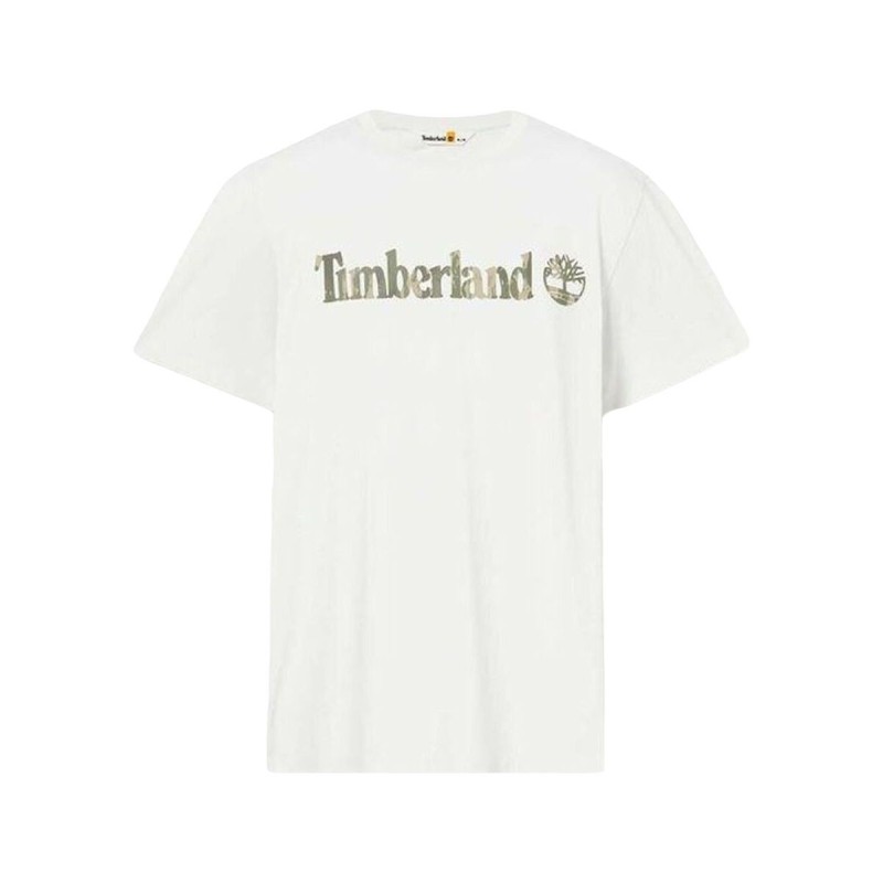 T-shirt à manches courtes homme Timberland Kennebec River Camo Linear Logo Blanc