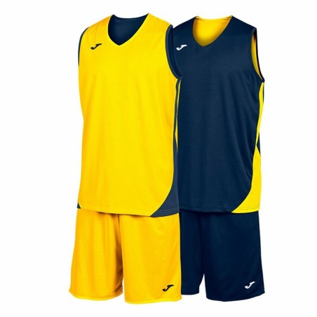 Ensemble de Sport pour Adultes Joma Sport Kansas Jaune Multicouleur Blue marine 2 Pièces