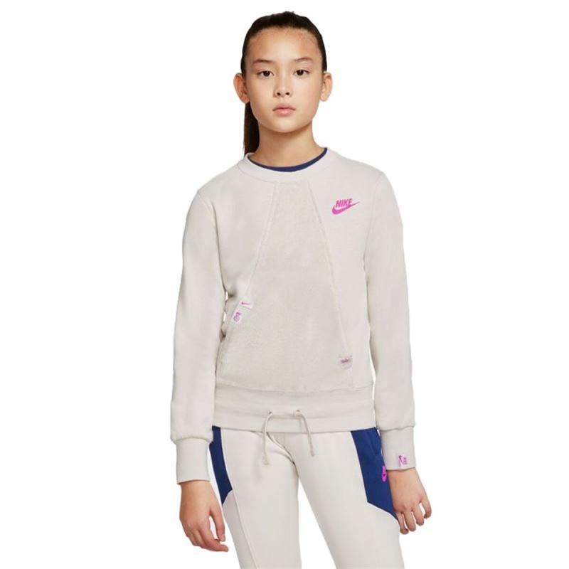 Sweat-shirt sans capuche fille Nike Heritage Beige