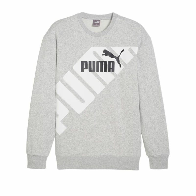 Sweat sans capuche homme Puma POWER Graphic C Gris