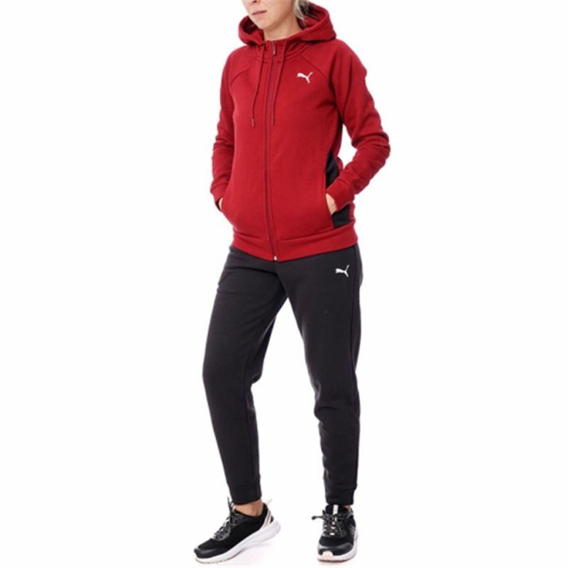 Survêtement Femme Puma Classic Hooded Tracksuit Fl Rouge 2 Pièces