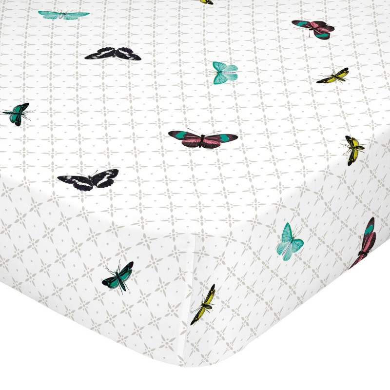 Drap housse HappyFriday Birds of paradise Multicouleur 140 x 200 x 32 cm