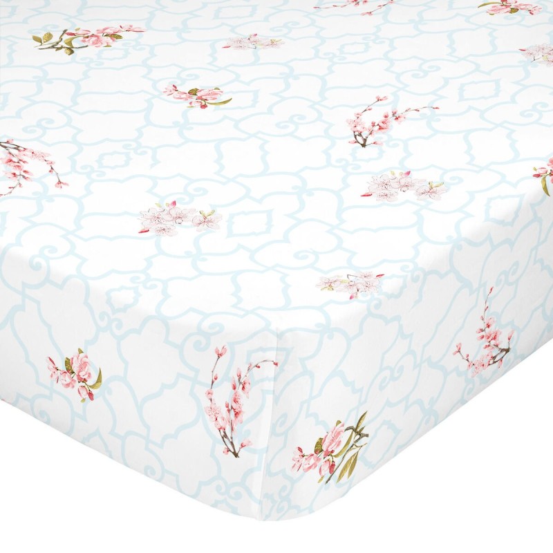 Drap housse HappyFriday Sakura Multicouleur 140 x 200 x 32 cm