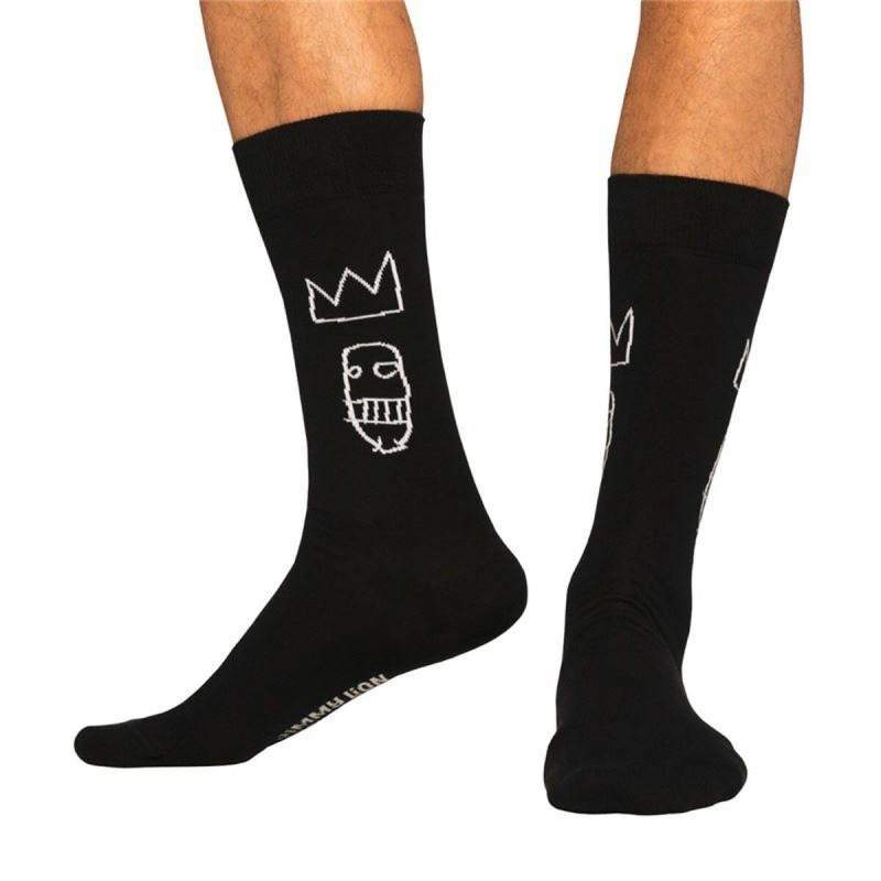 Chaussettes de Sport Jimmy Lion Basquiat Sugar Ray Robins Black Noir