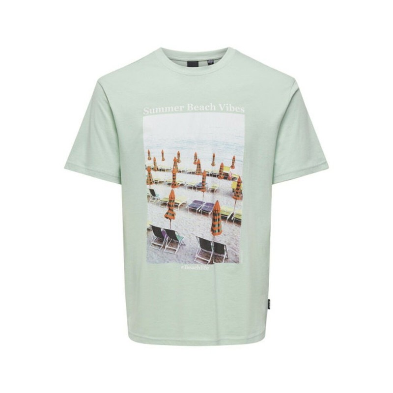 T-shirt à manches courtes homme Only & Sons Onskolton Reg Beach Surf Vert