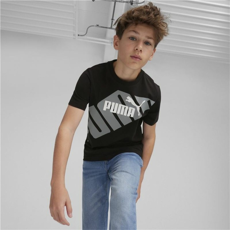 T shirt à manches courtes Enfant Puma Power Graphic Noir