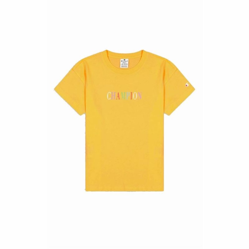 T-shirt à manches courtes femme Champion Crewneck Croptop Jaune