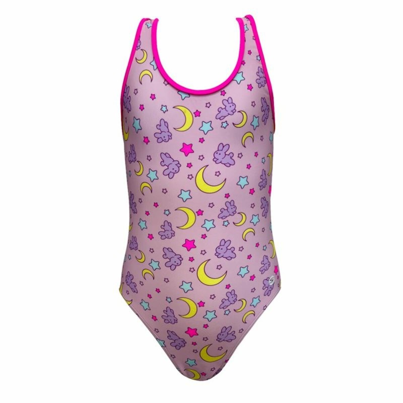 Maillot de Bain Fille Ras Classic Rose foncé