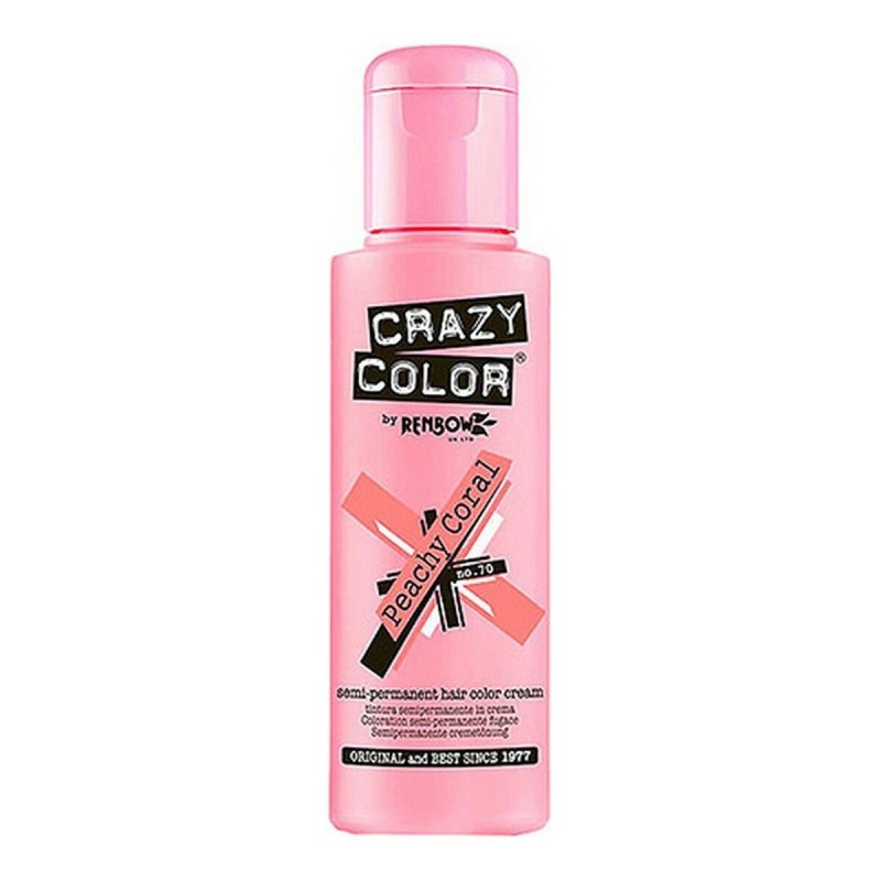 Couleur Semi-permanente Peach Coral Crazy Color Nº 70 (100 ml)