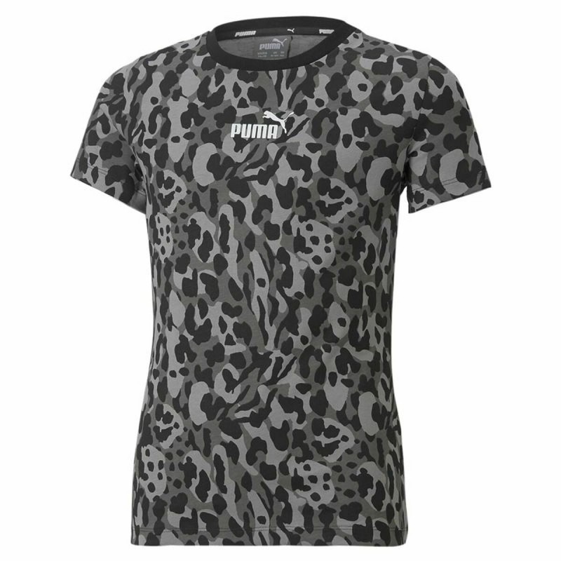 T shirt à manches courtes Enfant Puma Alpha AOP Noir