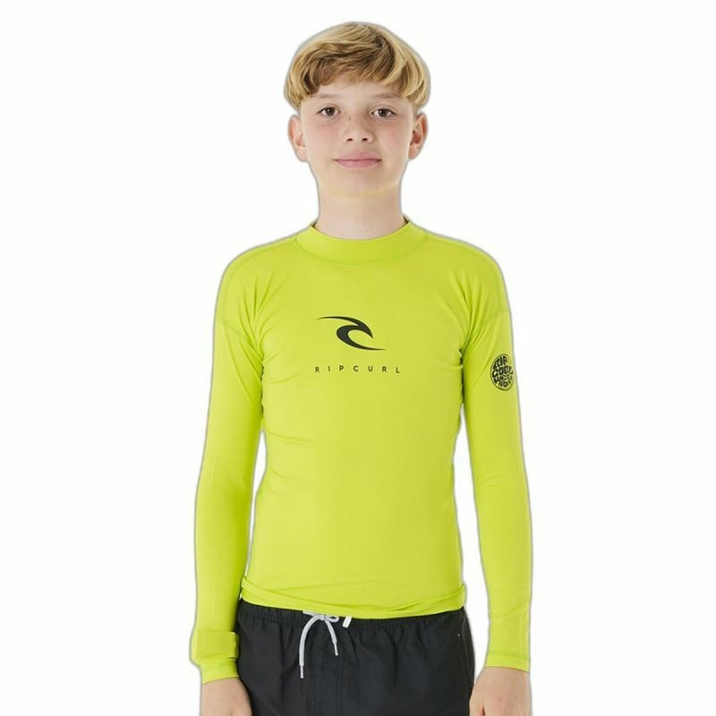 T shirt à manches courtes Enfant Rip Curl Corps L/S Rash Vest  Jaune Surf Lycra