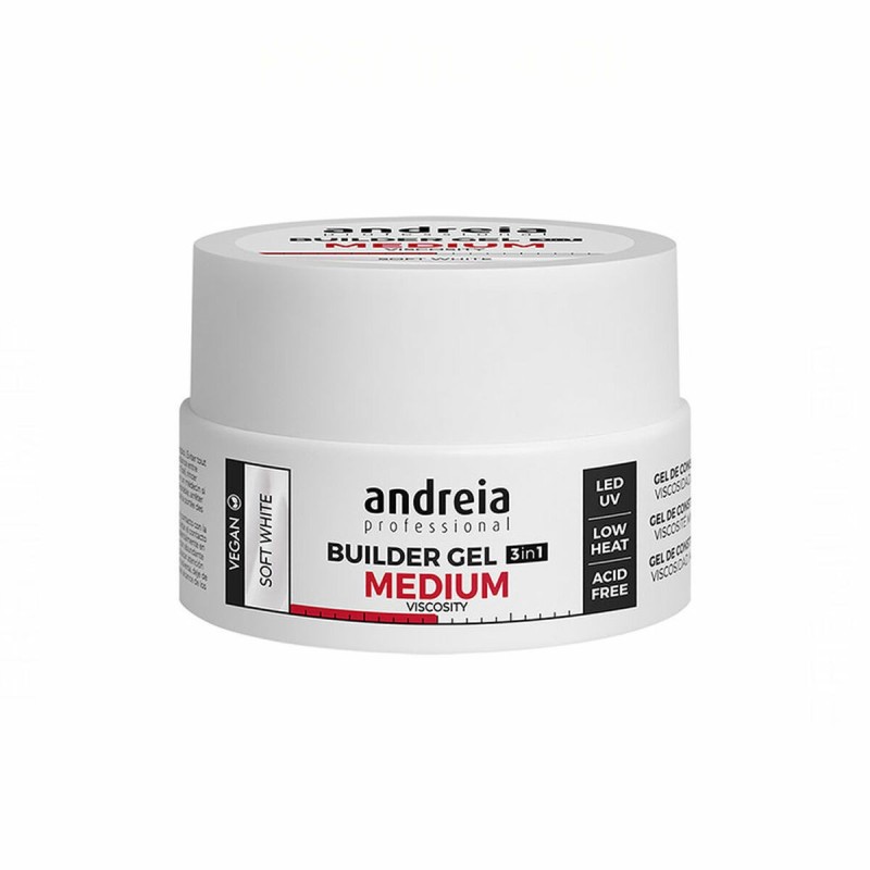 Vernis à ongles en gel Medium Viscosity Andreia Professional Builder Blanc (22 g)