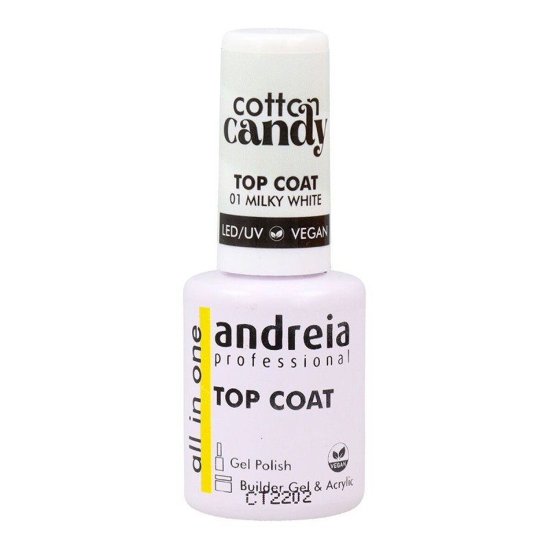 Fixateur de vernis à ongles Andreia Cotton Candy Top Coat Nº 01 Milky White 10