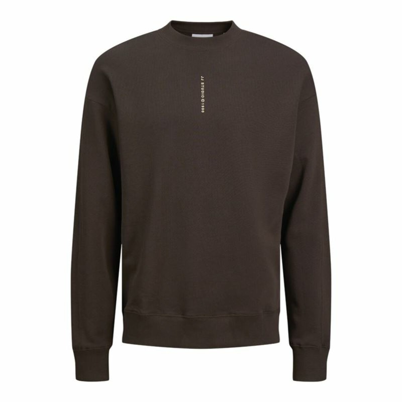 Sweat sans capuche homme Jack & Jones Jjmicah Neck Mulch Marron